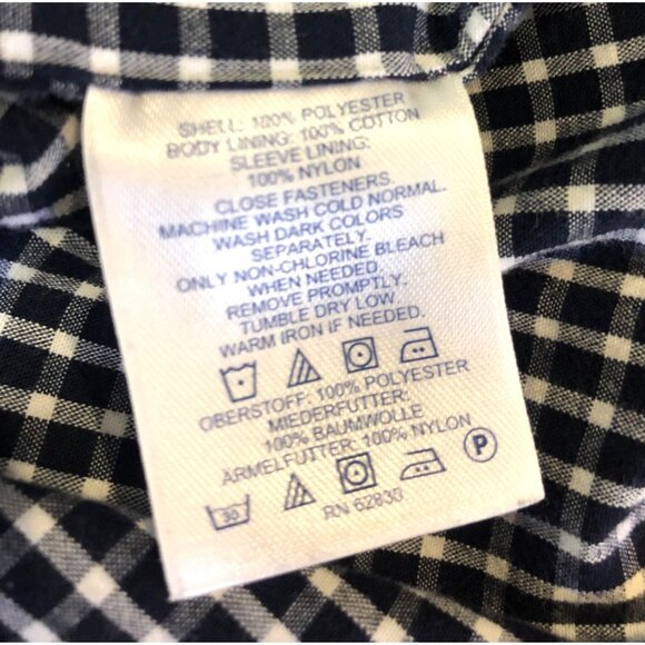 Lands End Bomber Jacket Coat Mens Medium(38-40)Red Plaid Lined Full Zip - Picture 8 of 9